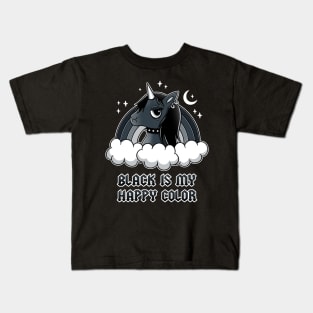 Black unicorn Kids T-Shirt